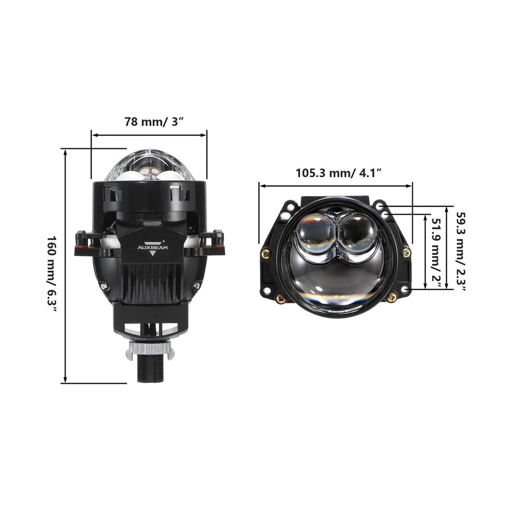 3 Inch 136W 6000K Double Hyperboloid Bi-LED Projector Laser LED Fog Light
