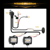 3 Inch 72 Watt 6 Modes White & Amber Sqaure POD Lights