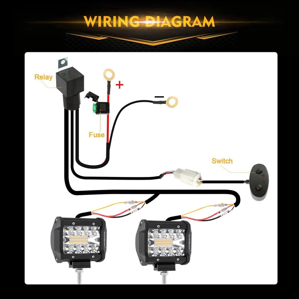 3 Inch 72 Watt 6 Modes White & Amber Sqaure POD Lights
