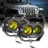 4 Inch 30W Square LED 3000K Spot/Flood Beam Amber LED Pod Lights - AUXBEAM INDIA
