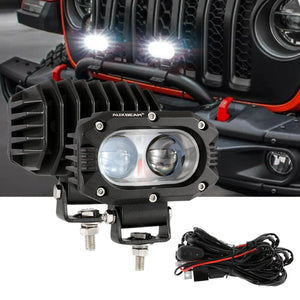 4 Inch 30W Square LED 6000K Spot/Flood Beam White LED Pod Lights - AUXBEAM INDIA