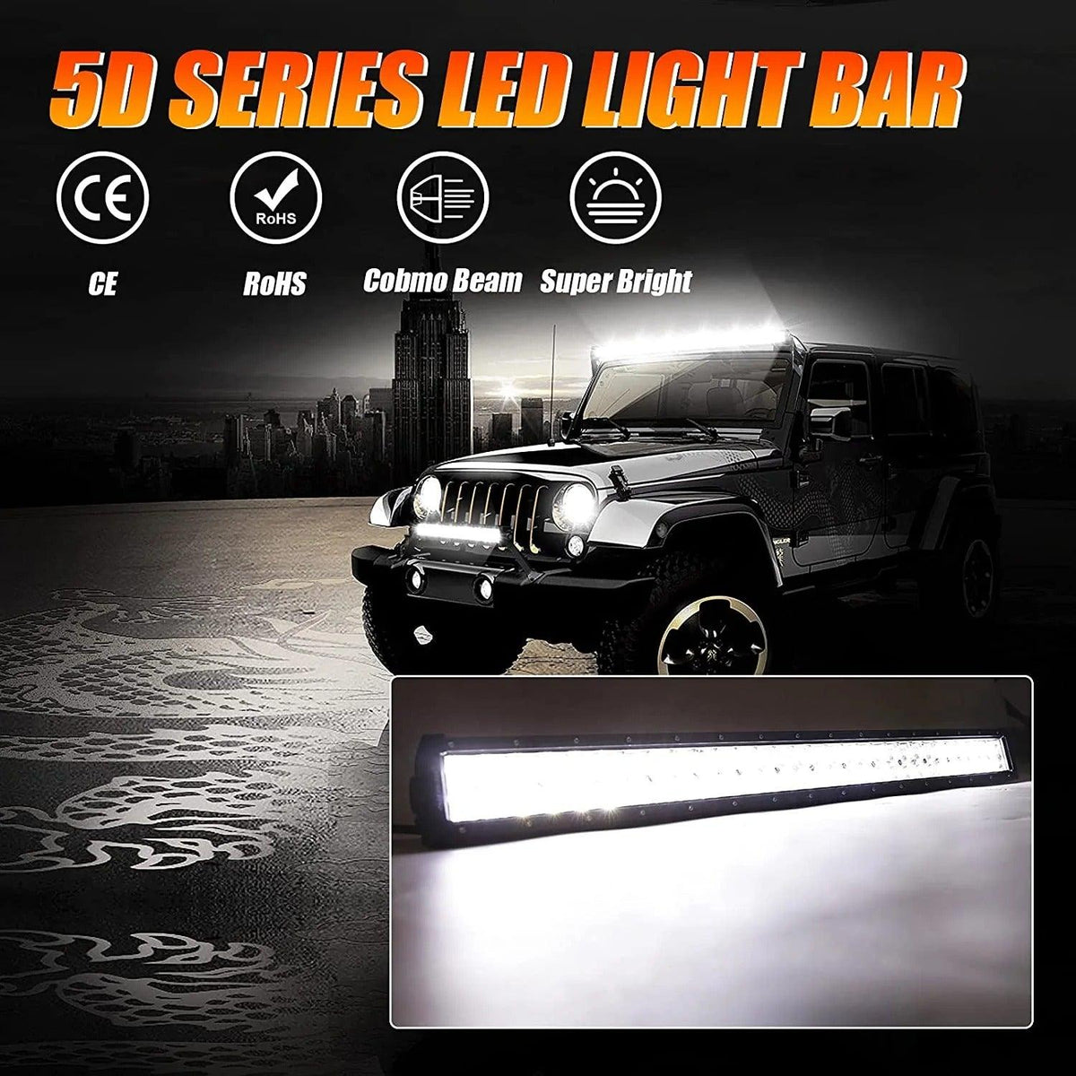 5D Series Combo Dual Row Led Light Bars | Auxbeam