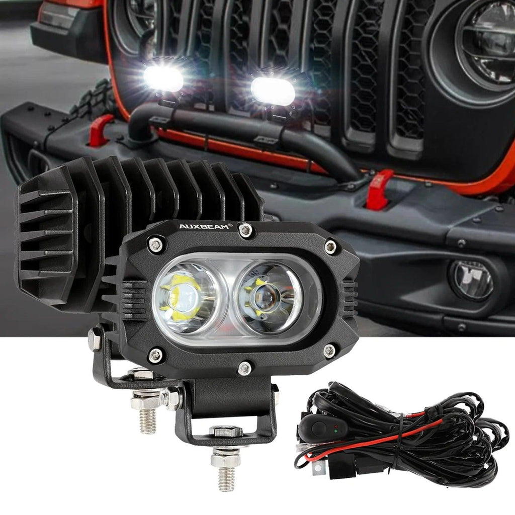 4 Inch 30W Square LED 6000K Spot/Flood Beam White LED Pod Lights - AUXBEAM INDIA