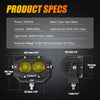 4 Inch 30W Square LED 3000K Spot/Flood Beam Amber LED Pod Lights - AUXBEAM INDIA