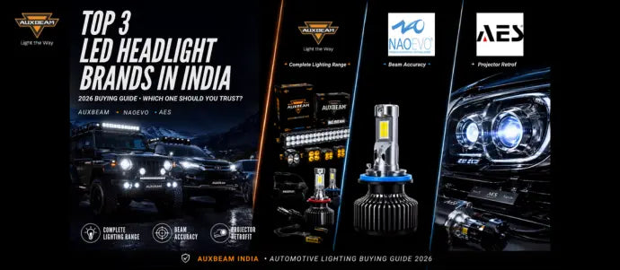 Top 3 LED Headlight Brands in India — Auxbeam, Naoevo & AES Compared