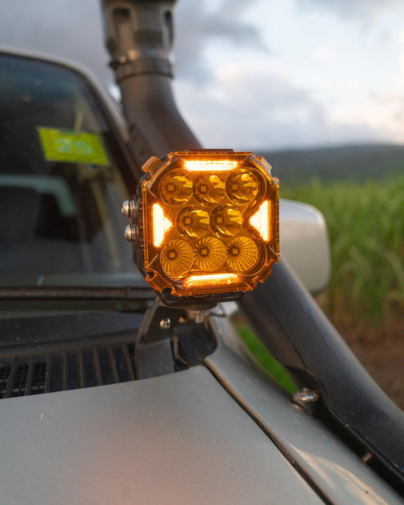 4 Inch Combo LED POD Lights Cube-Z Series | White DRL & Amber Turn signal Lights