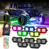 NEW VIBRANT SERIES | Upgraded RGB LED Rock Lights Kit Multicolor Neon Underglow Lights with Bluetooth APP & Remote Control