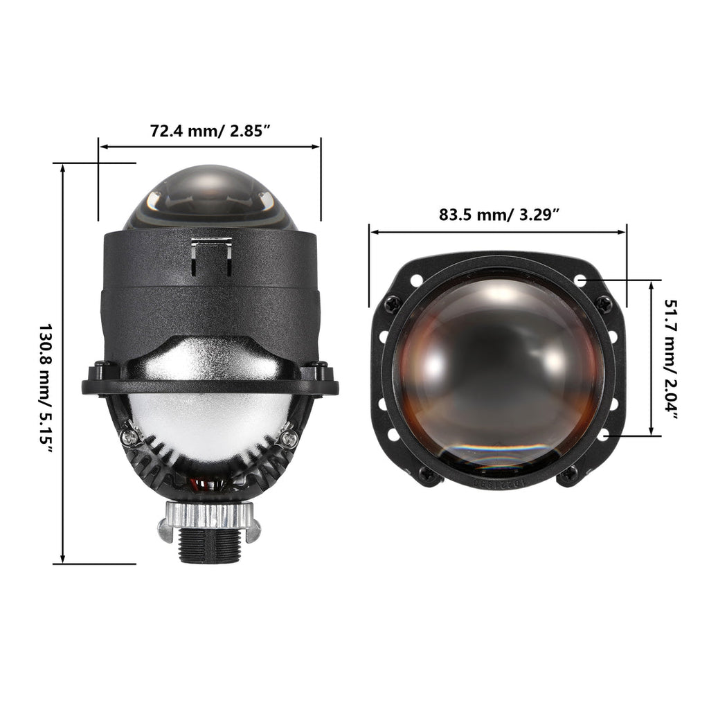 2.5 Inch 80W 6000K Bi-Led Projector Lens Headlight