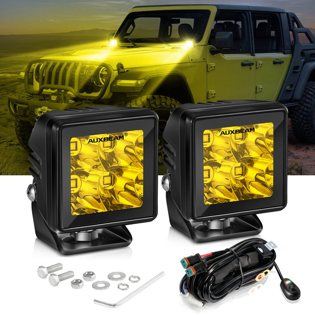 2 Inch 40W 4000LM LED Pod Light White & Amber Spot Off Road Light