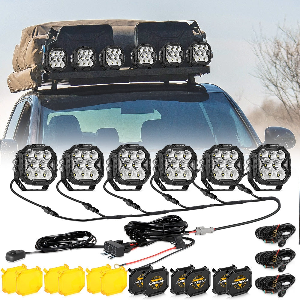 4 Inch Combo LED POD Lights Cube-Z Series | White DRL & Amber Turn signal Lights