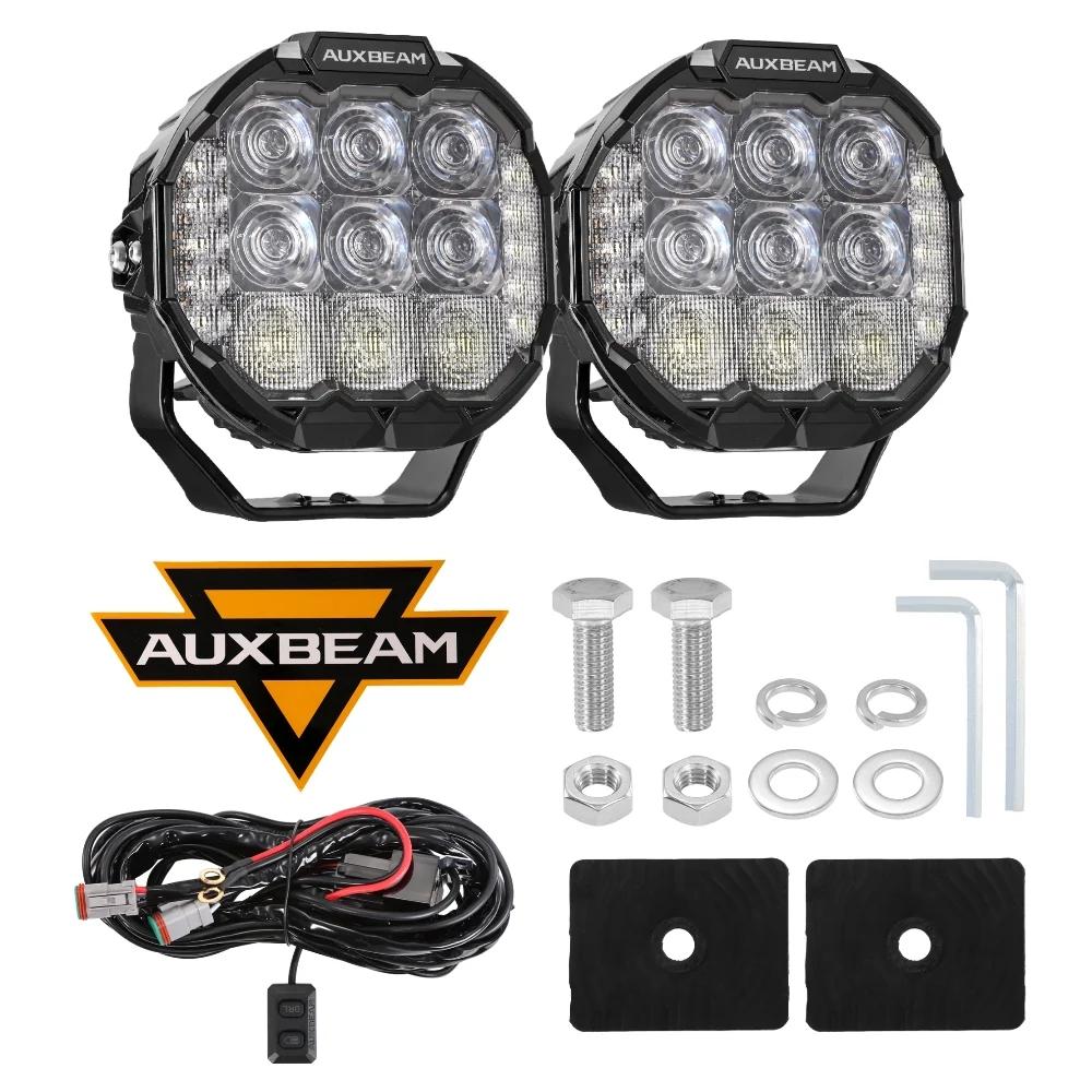 MASTER-T Series 7" Combo Beam Round Off-Road Lights with Amber Backlight