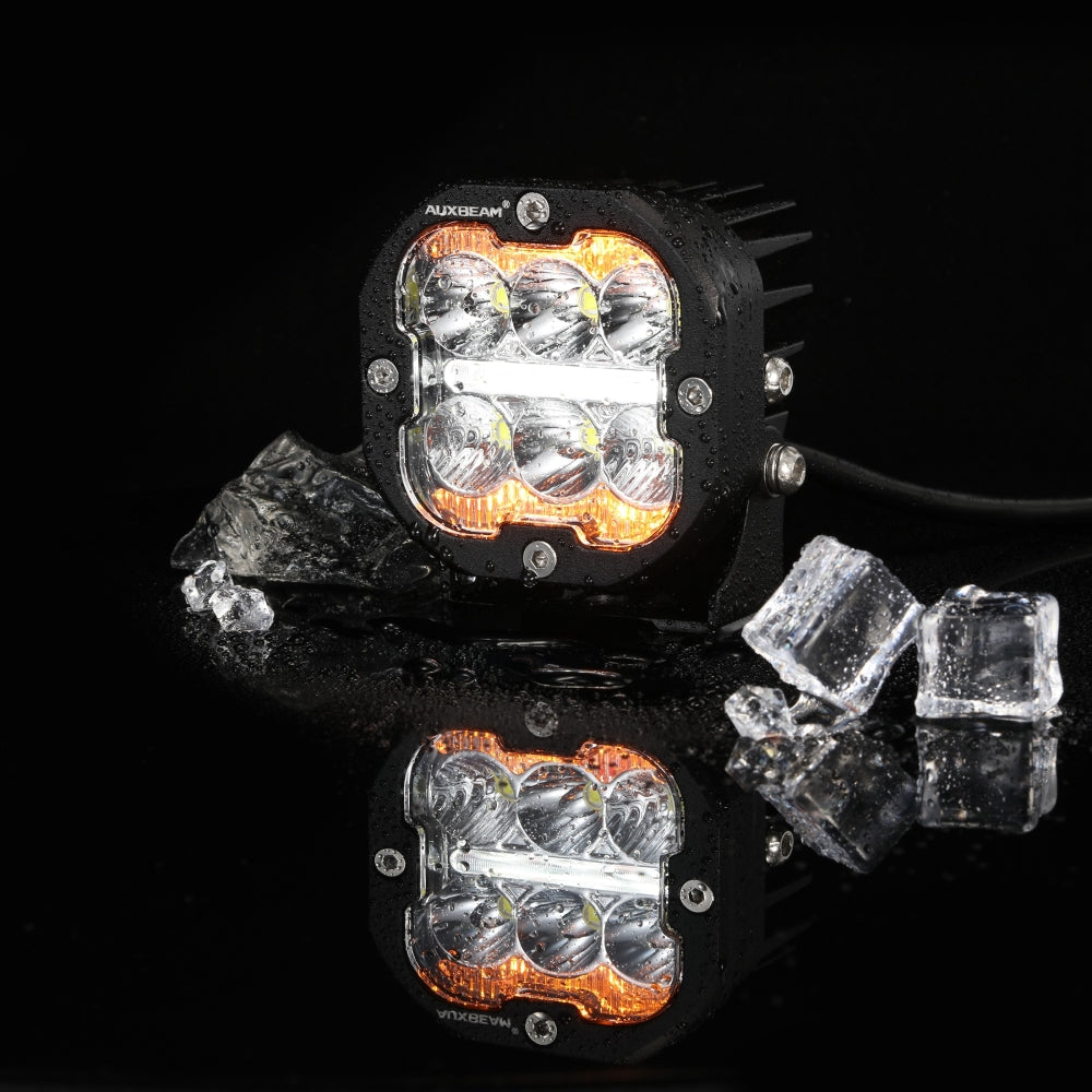 3 Inch 84W LED Combo POD Light Off Road Lights With White & DRL Amber