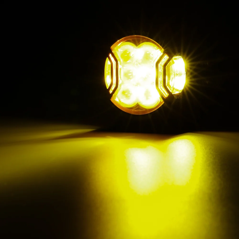 3 Inch 108W LED Side Shooter White & Amber With Additional Power Harness