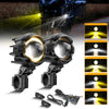 3 Inch Motorcycle Spotlight Bi-LED Projector Lens 120W Dual Color Switchback LED Work Light 3+5 Light Modes [MT8S]