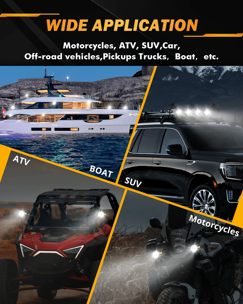 3 Inch Motorcycle Spotlight Bi-LED Projector Lens 120W Dual Color Switchback 3+5 Light Modes [MT8}