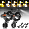 3 Inch Motorcycle Spotlight Bi-LED Projector Lens 120W Dual Color Switchback 3+5 Light Modes [MT8}