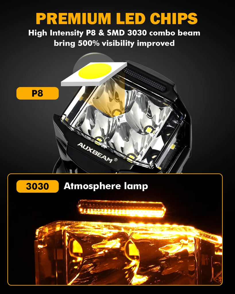 4 inch 92W 8960 LM Side Shooter LED With Additional Power Harness