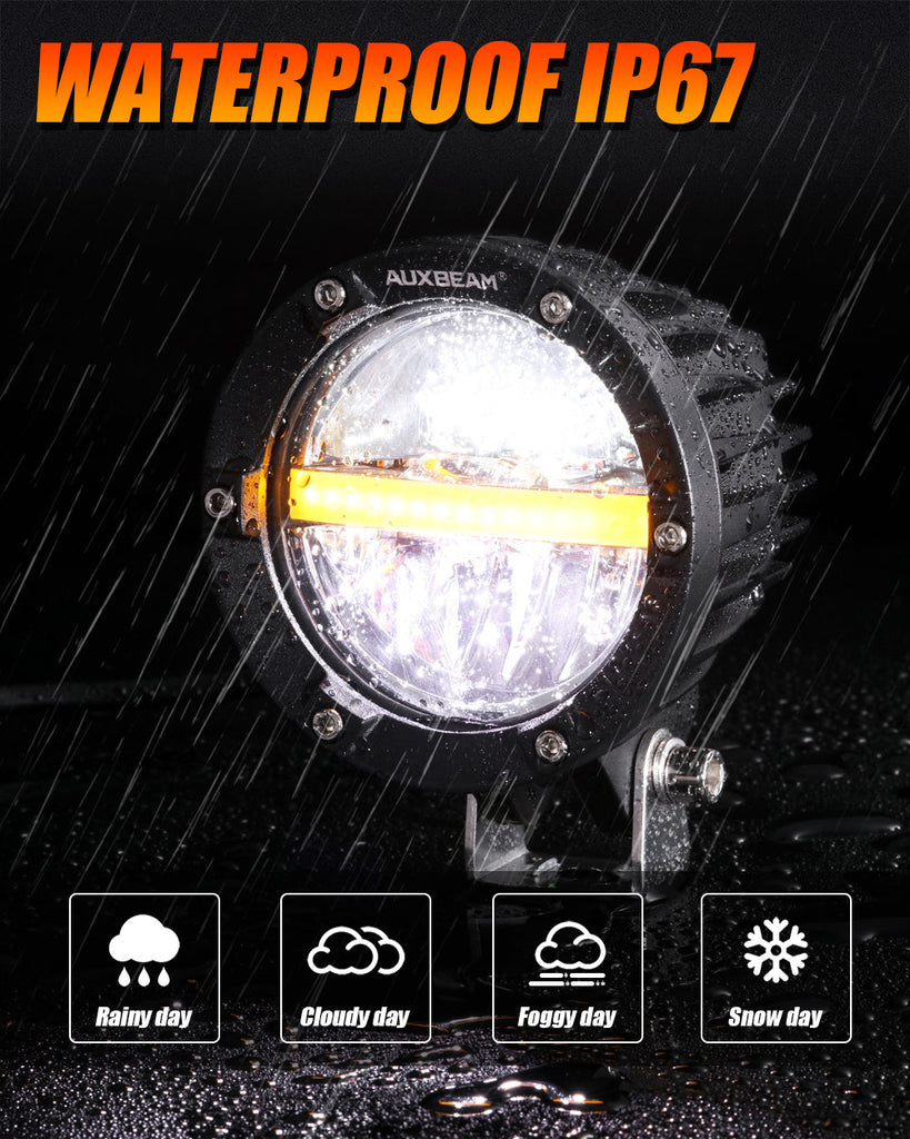 4 Inch 110W Round OFF Road LED Pod Lights Combo Beam With Additional Power Harness