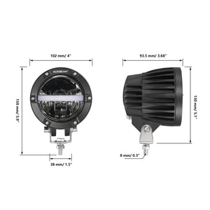 4 Inch 110W Round OFF Road LED Pod Lights Combo Beam With Additional Power Harness