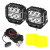 5 Inch 132W White/Amber LED Pods With Amber DRL For SUV Jeep