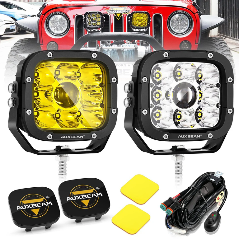 5 Inch 110W White&Amber LED Pod Lights