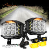 5 Inch 168W 16440LM Side Shooter LED Pod Lights With Amber DRL