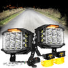 5 Inch 168W 16440LM Side Shooter LED Pod Lights With Amber DRL