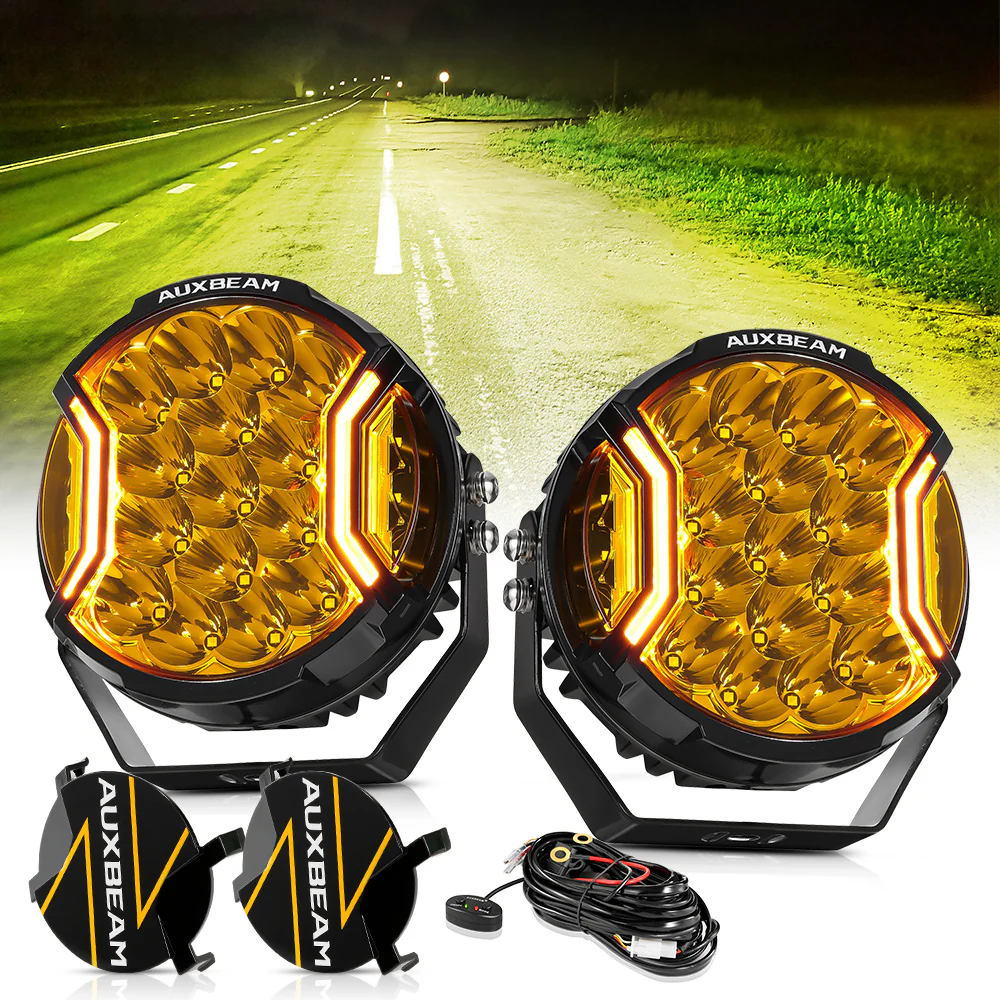 7 Inch 226W LED Side Shooter White & Amber POD Lights | V-Ultra Series