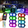 NEW VIBRANT SERIES | Upgraded RGB LED Rock Lights Kit Multicolor Neon Underglow Lights with Bluetooth APP & Remote Control