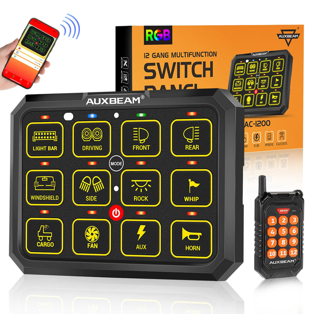 Auxbeam AC Series caravan switch panel with remote and app control