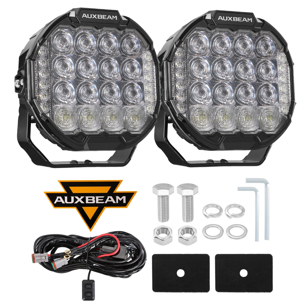 MASTER-T Series 9" Combo Beam Round Off-Road Lights with Amber Backlight
