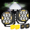 4 Inch Combo LED POD Lights Cube-Z Series | White DRL & Amber Turn signal Lights
