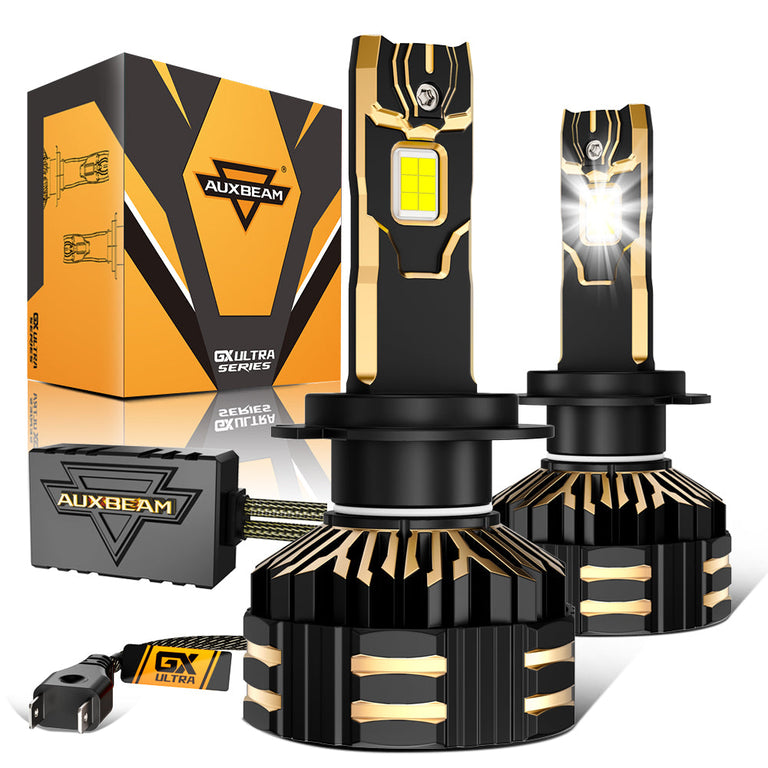 Auxbeam GX Ultra H7 LED headlight bulbs 40000LM 240W with driver and box, India