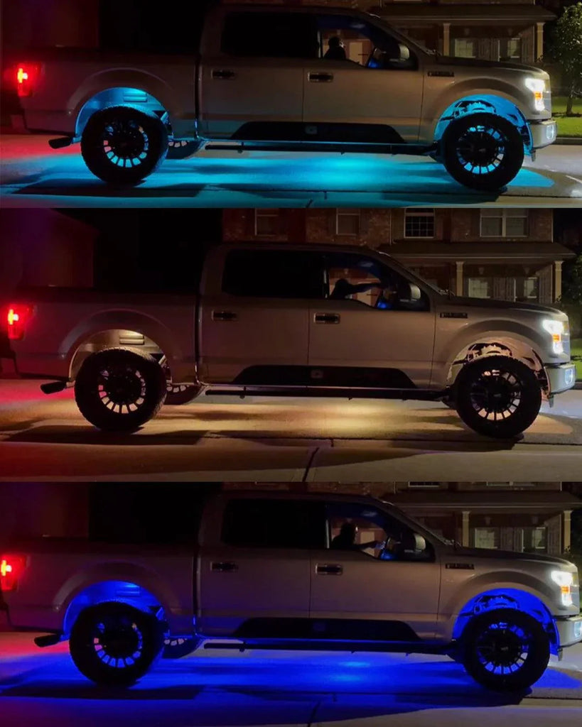 NEW VIBRANT SERIES | Upgraded RGB LED Rock Lights Kit Multicolor Neon Underglow Lights with Bluetooth APP & Remote Control