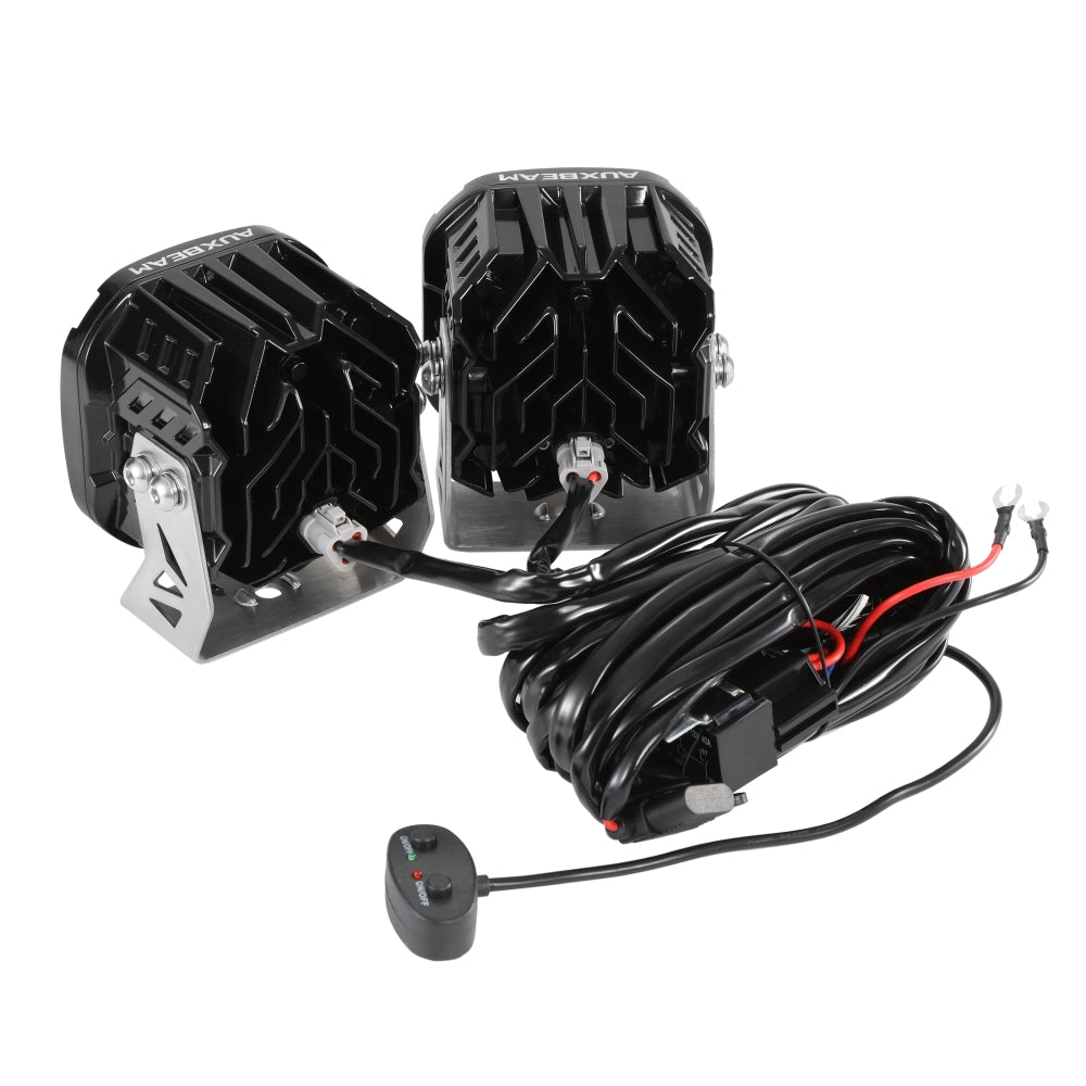 4.5 Inch 128 Watt LED Bike Lights With Additional Power Harness