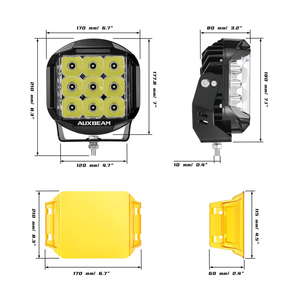 7 Inch 228 Watt 26100LM Combo Beam Side Shooter | V-Max Series