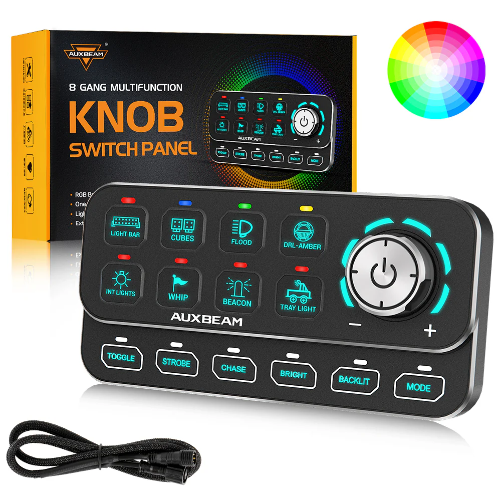 Auxbeam KS-80 RGB Knob Switch Panel 120A with 4 Modes