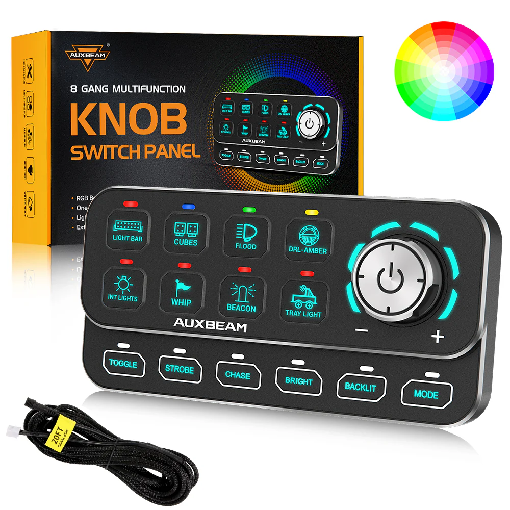 Auxbeam KS-80 RGB Knob Switch Panel 120A with 4 Modes