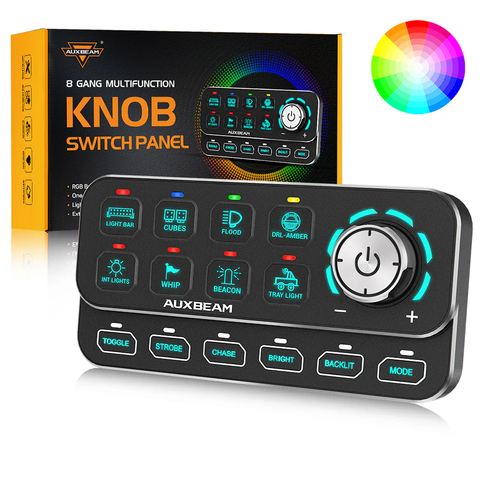 Auxbeam KS-80 RGB Knob Switch Panel 120A with 4 Modes