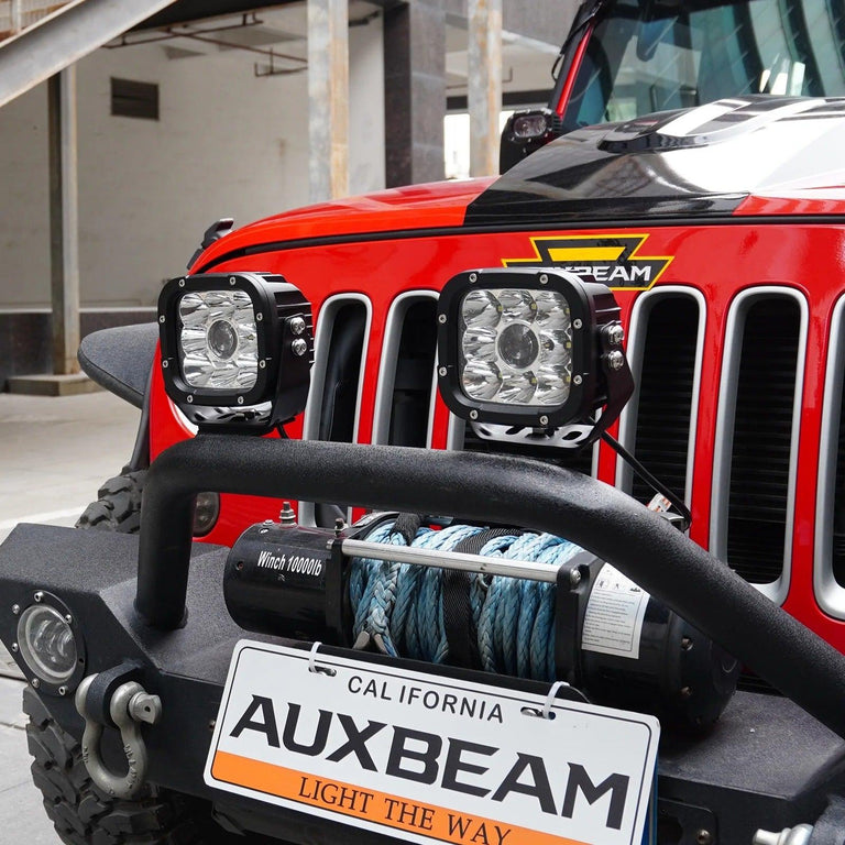 5 Inch 110W White&Amber LED Pod Lights With Additional Amber Covers - AUXBEAM INDIA
