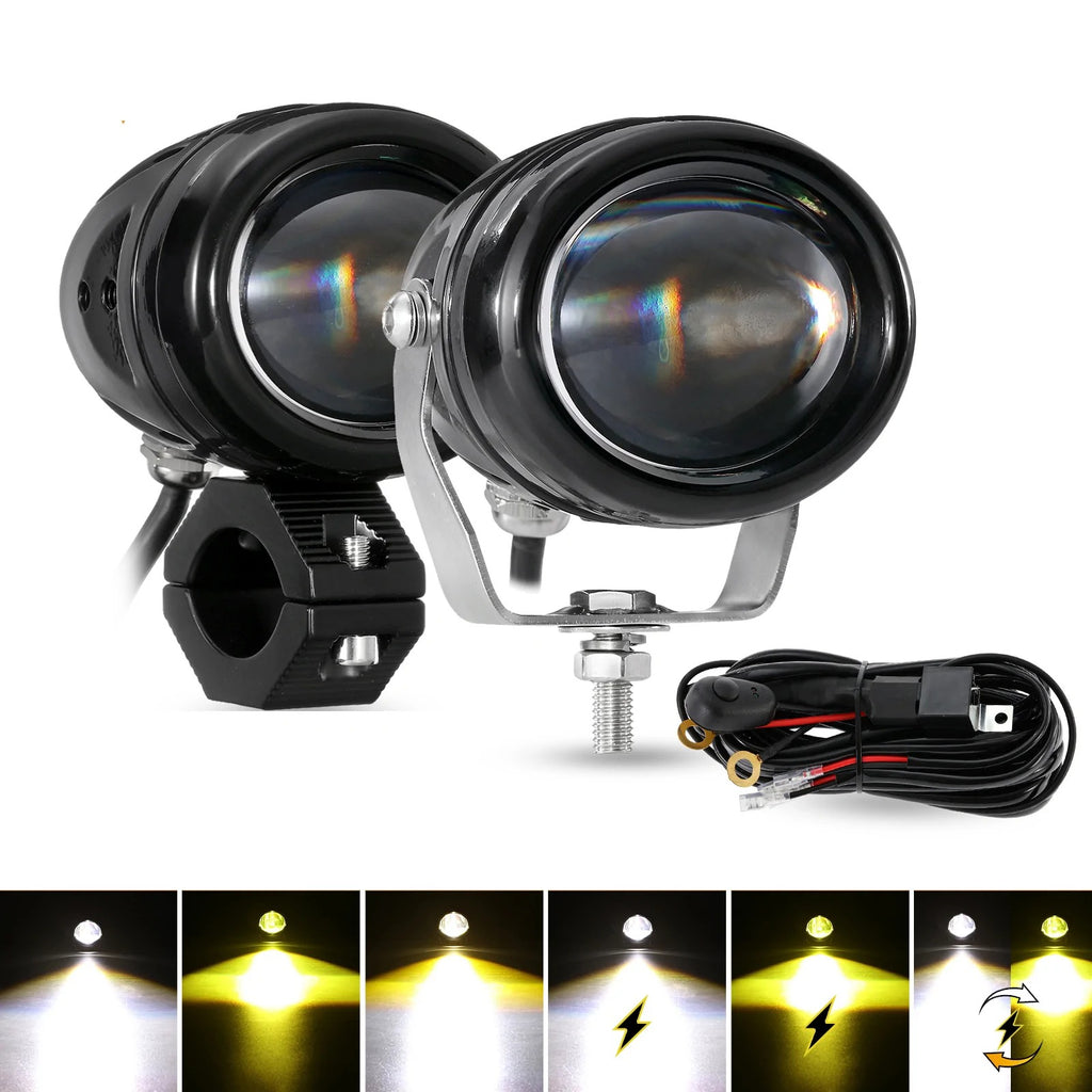 3 Inch 6 Modes White&Amber Round LED Driving POD Lights