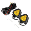4 Inch Triangle White/Yellow Spot LED Pod Light With Wiring Harness