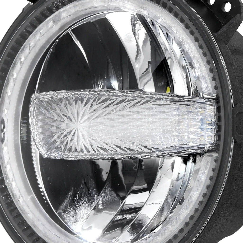 9 Inch 120W 9000 Lumens LED Headlights With Halo Ring DRL - AUXBEAM INDIA