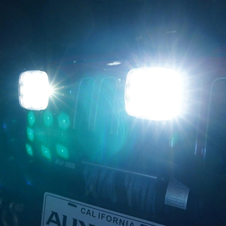 5 Inch 110W White&Amber LED Pod Lights With Additional Amber Covers - AUXBEAM INDIA