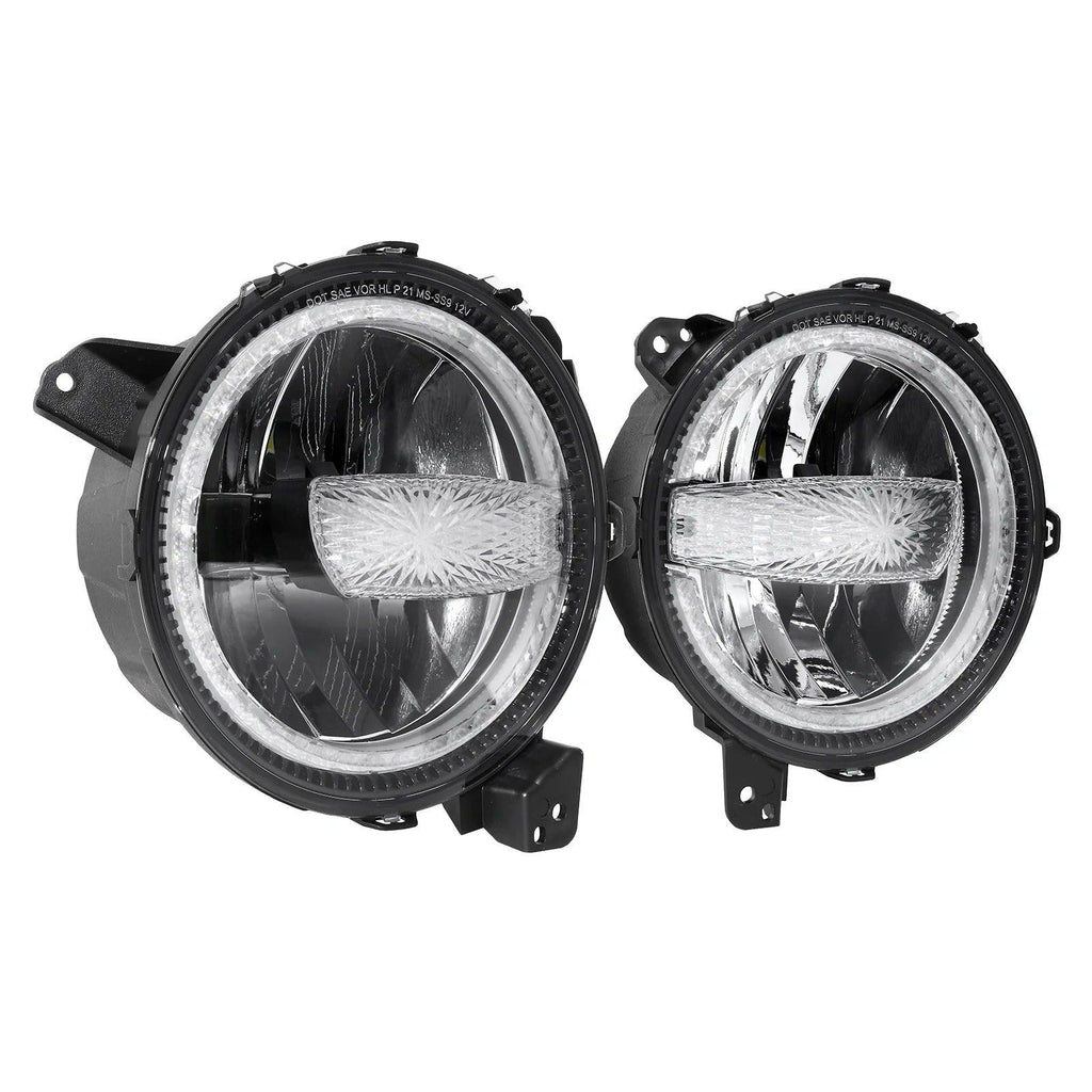 9 Inch 120W 9000 Lumens LED Headlights With Halo Ring DRL - AUXBEAM INDIA