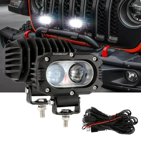4 Inch 30W Square LED 6000K Spot/Flood Beam White LED Pod Lights - AUXBEAM INDIA