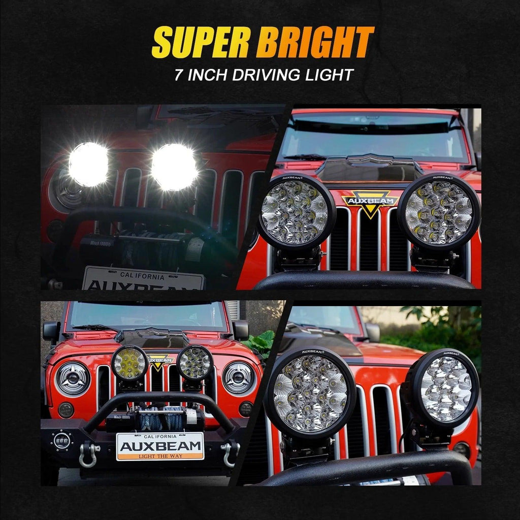 7Inch 160W Round Combo Beam Off-Road LED Driving Light - AUXBEAM INDIA