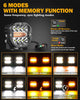 3 Inch 96W 9600 Lumens 6 Modes White&Amber Flashing LED Pod Lights - AUXBEAM INDIA