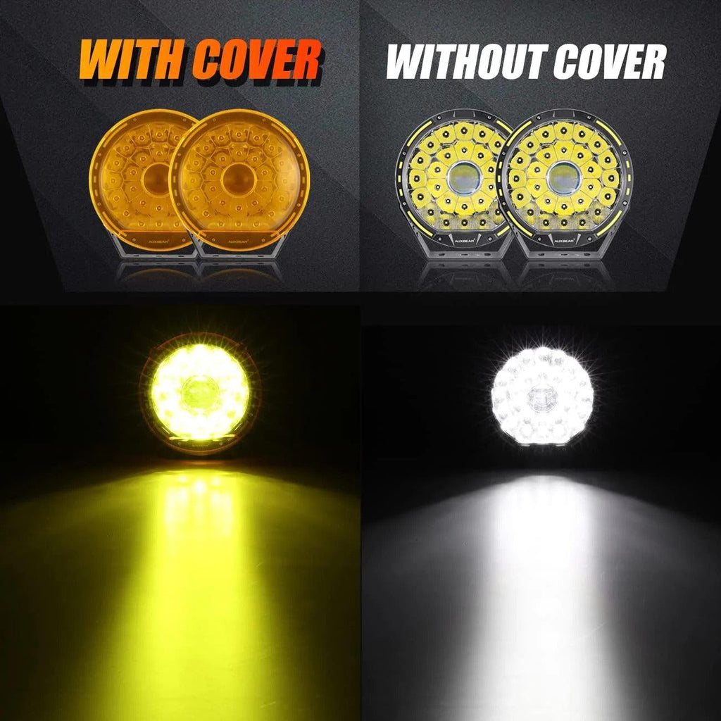 9 Inch Round LED Driving Light Amber Cover Light Shield - AUXBEAM INDIA