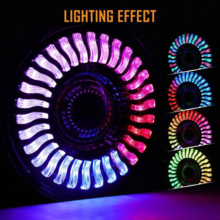 7 inch 80W 8000Lumens LED Headlight RGB Flowing Halo Ring - AUXBEAM INDIA